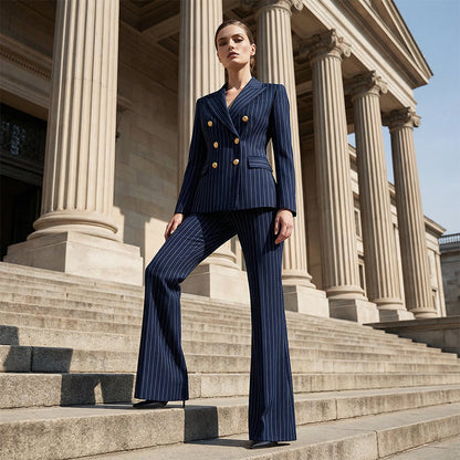 Women’s Pinstripe Double-Breasted Suit