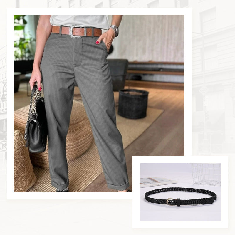Women's High Waist Casual Straight Blazer Pants