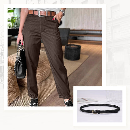 Women's High Waist Casual Straight Blazer Pants