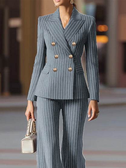 Women’s Pinstripe Double-Breasted Suit