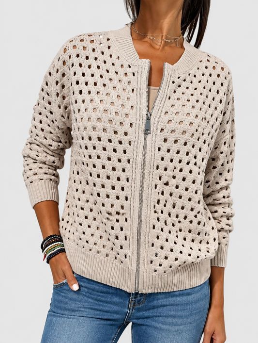 The Margot Knit Cardigan in Beige
