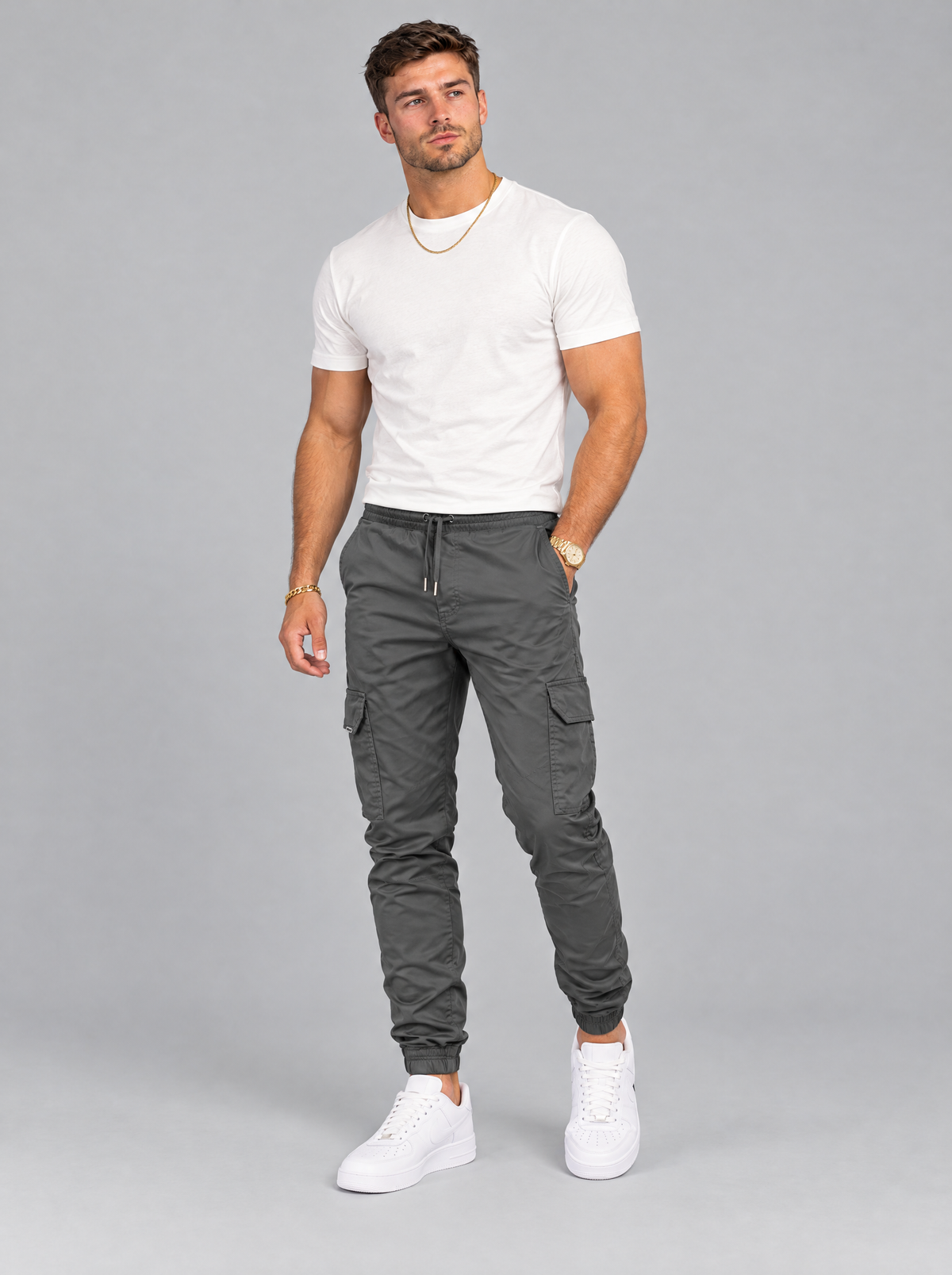 The Hudson Cargo Joggers in Charcoal