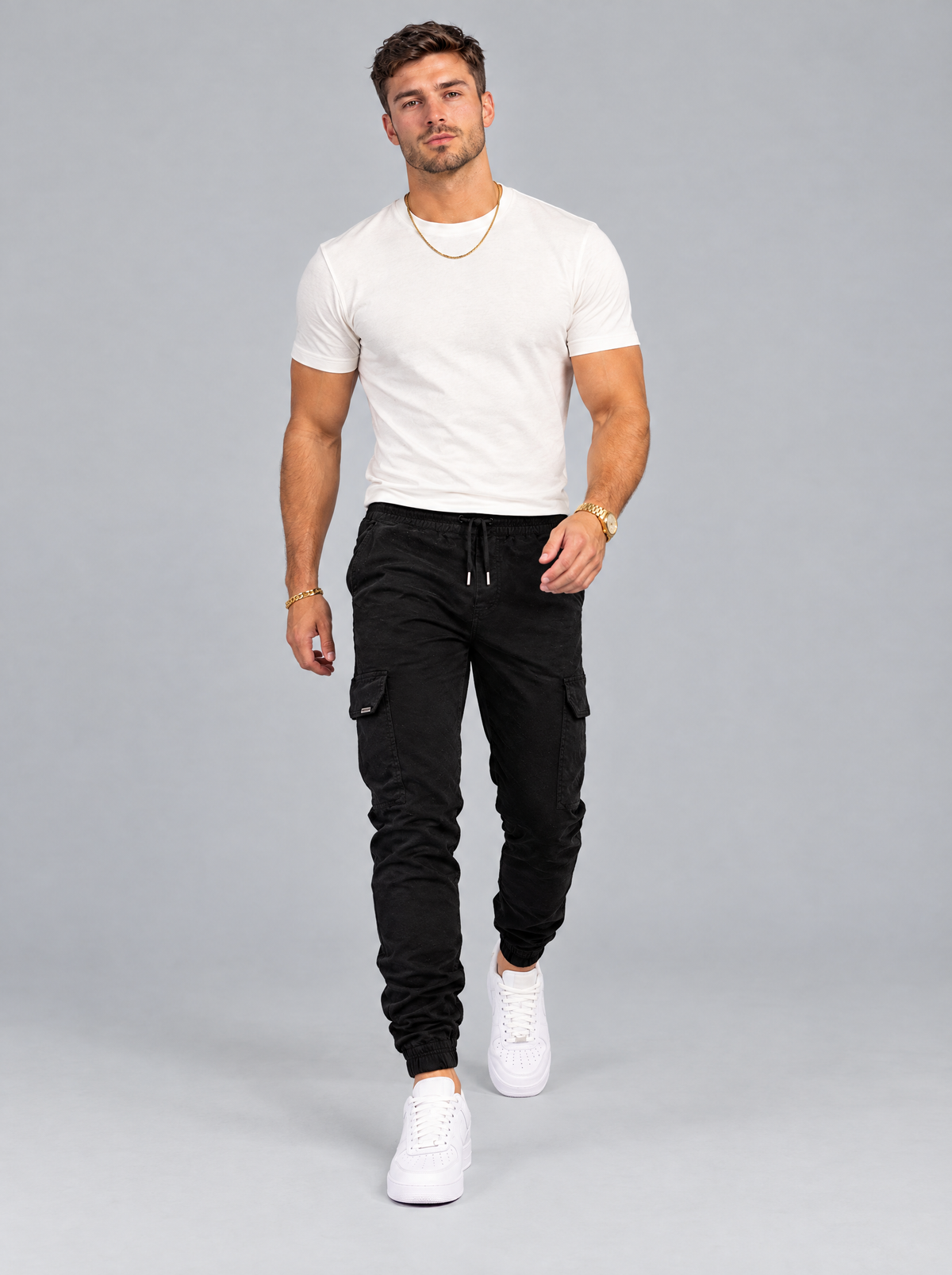 The Hudson Cargo Joggers in Black