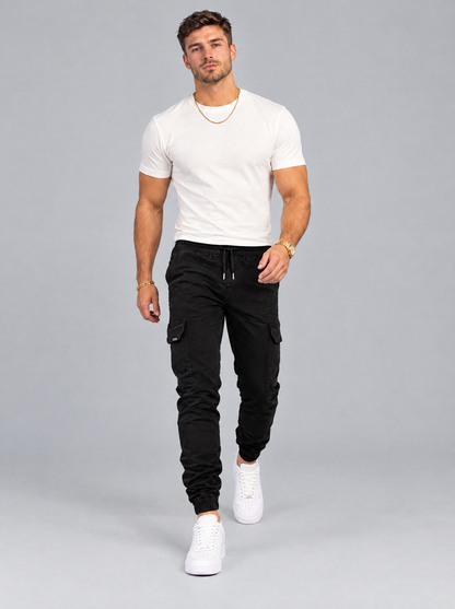The Hudson Cargo Joggers in Black