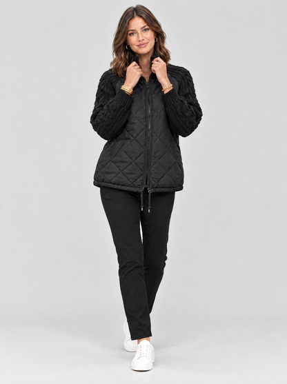 The Marlowe Knit Puffer Jacket in Black