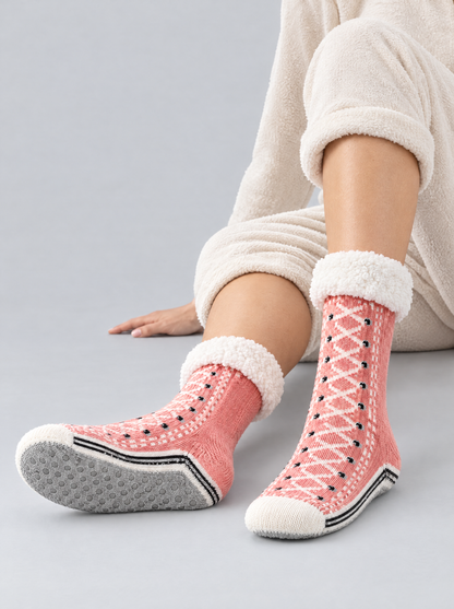 The Elsie Cosy Slipper Socks in Pink