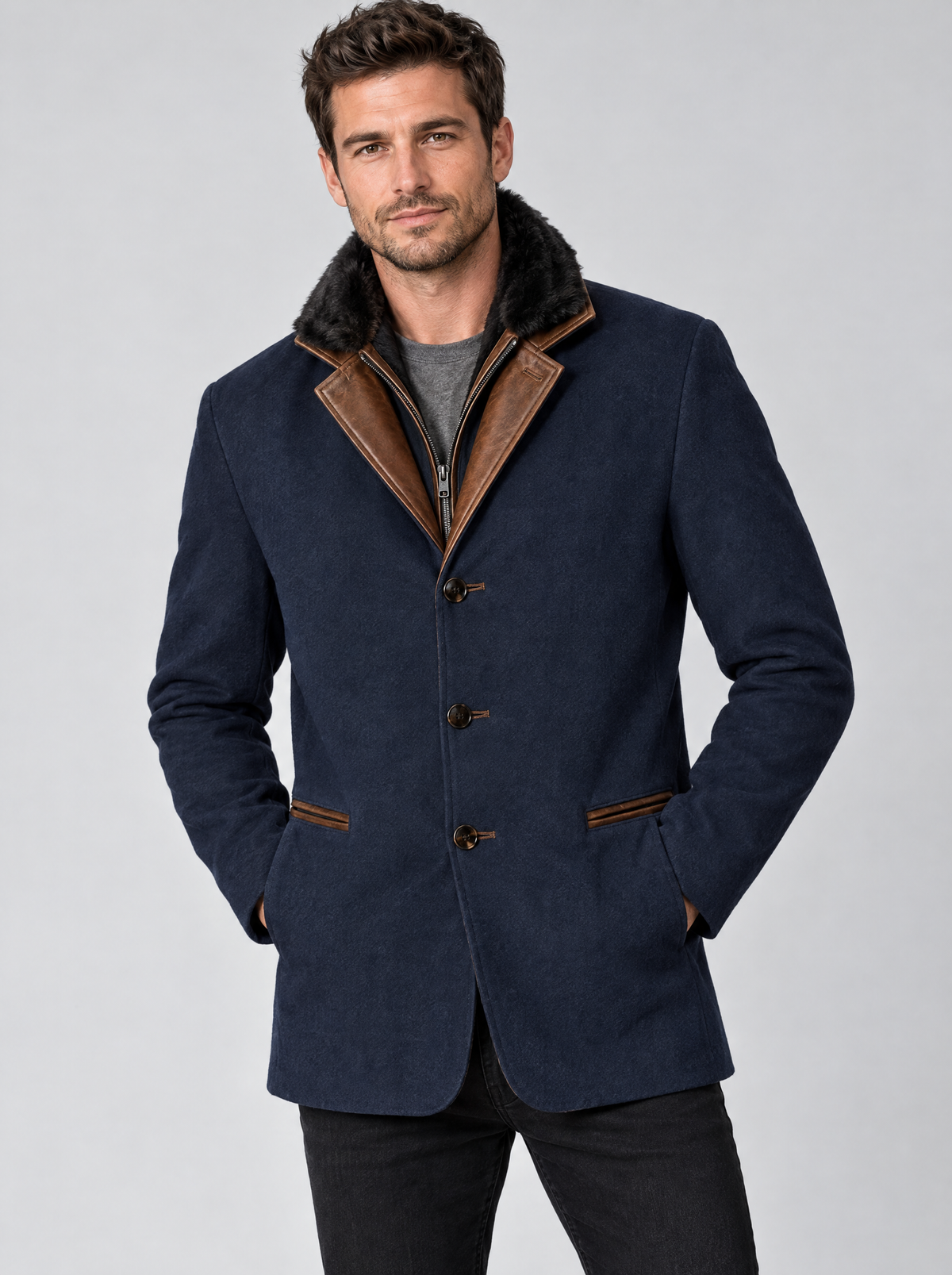 The Rowan Vintage Jacket in Blue