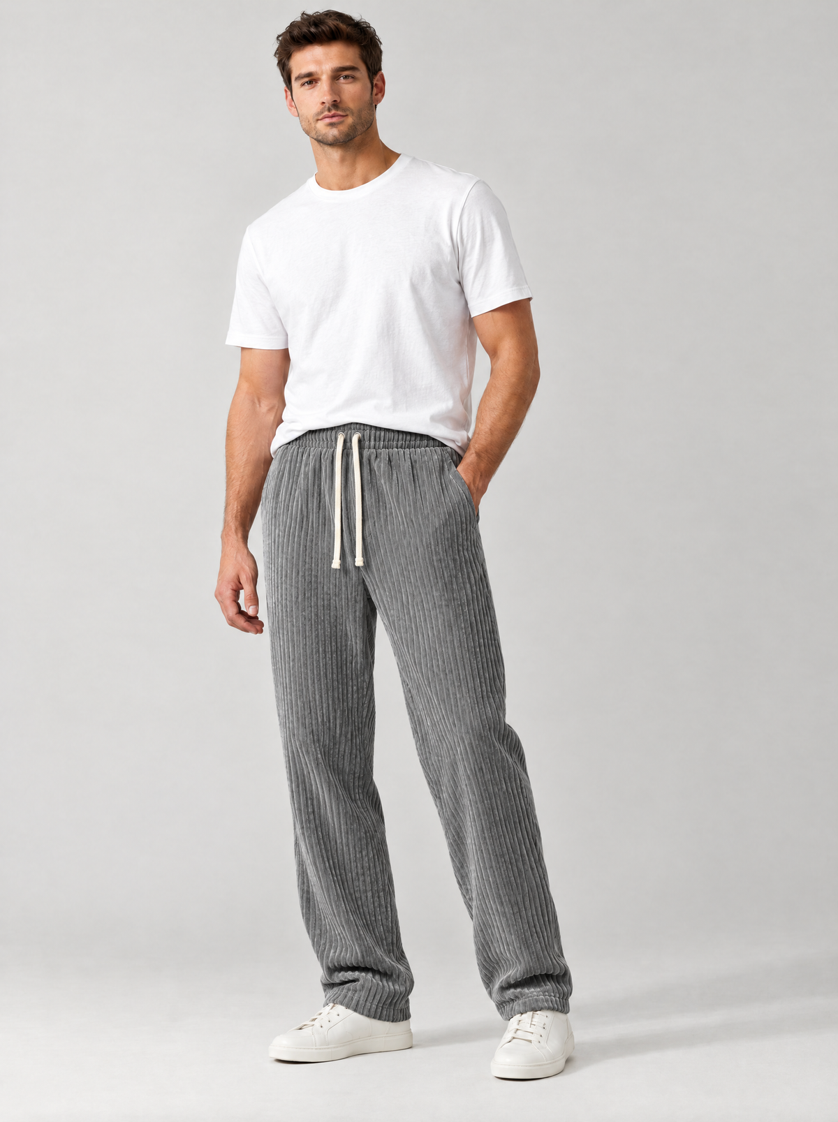 The Sullivan Corduroy Trousers in Grey