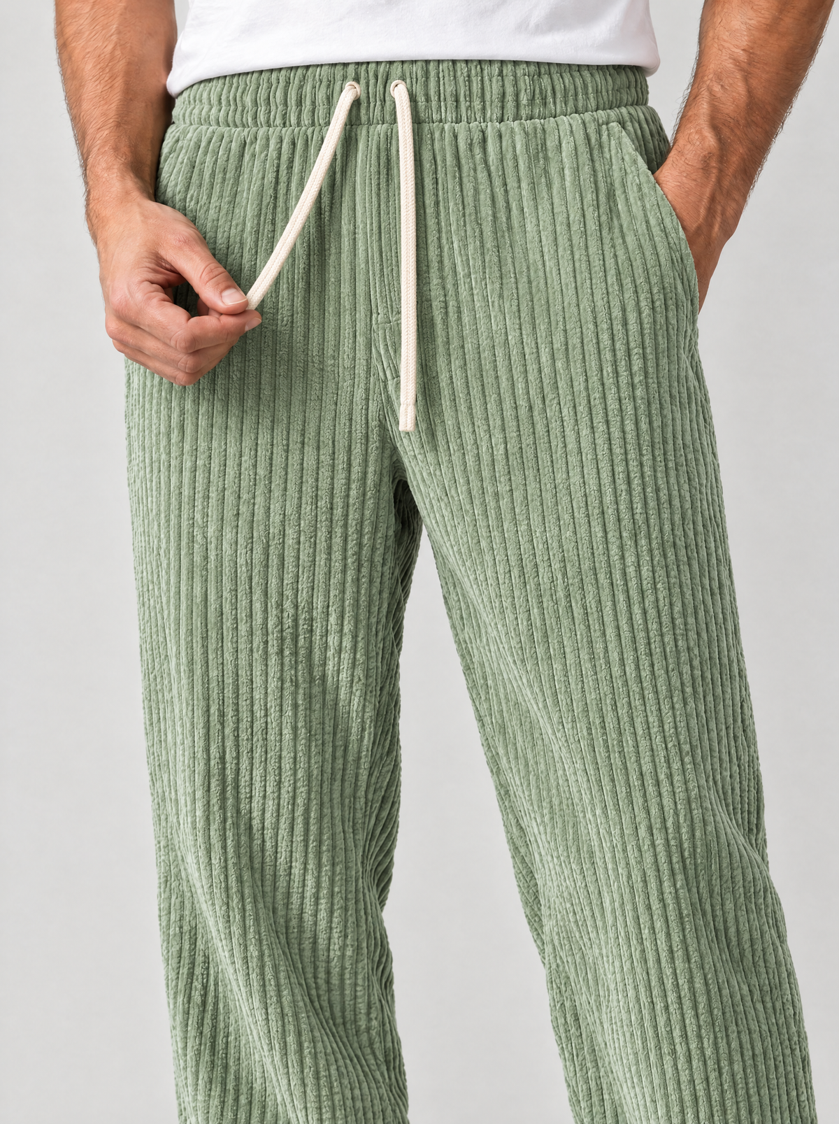 The Sullivan Corduroy Trousers in Light Green