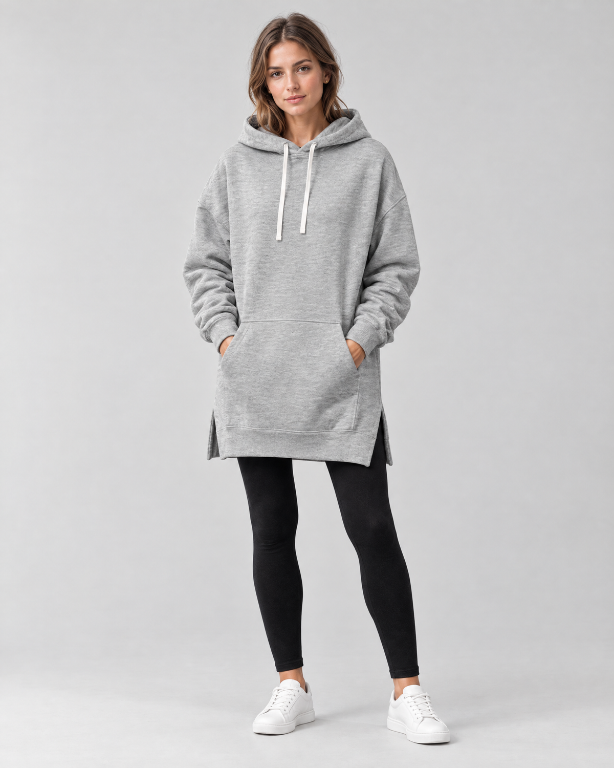 The Harlow Oversized Hoodie Dress in Grey