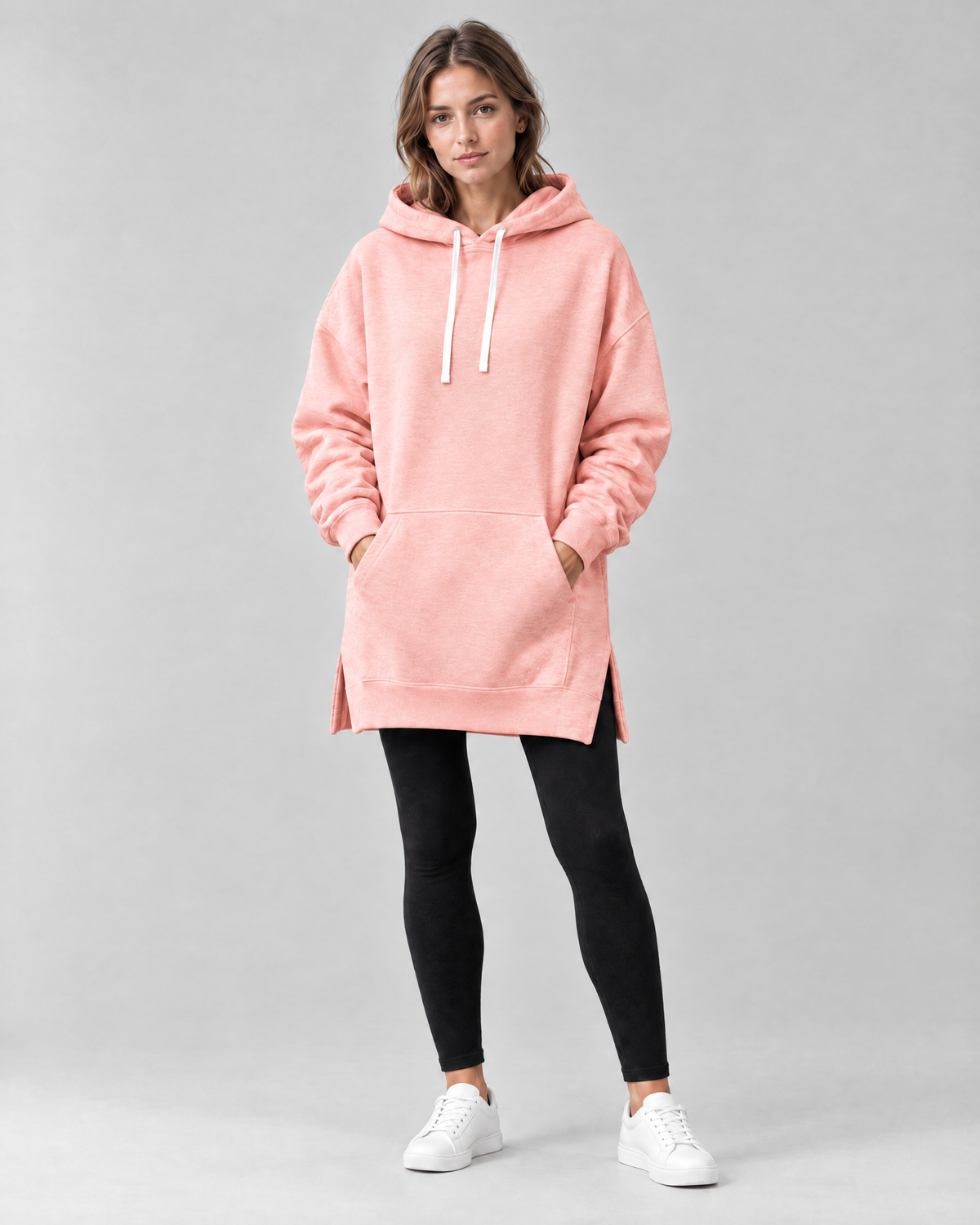 The Harlow Oversized Hoodie Dress in Pink