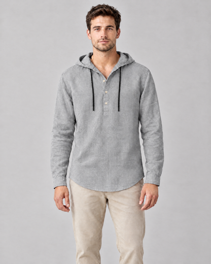 The Mason Hooded Shirt in Grey