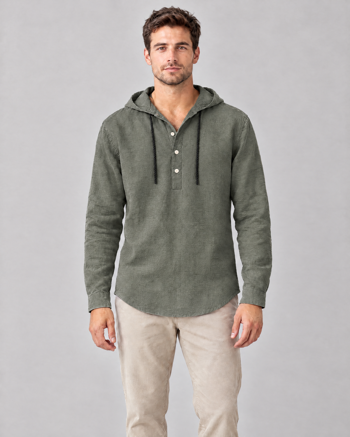 The Mason Hooded Shirt in Green