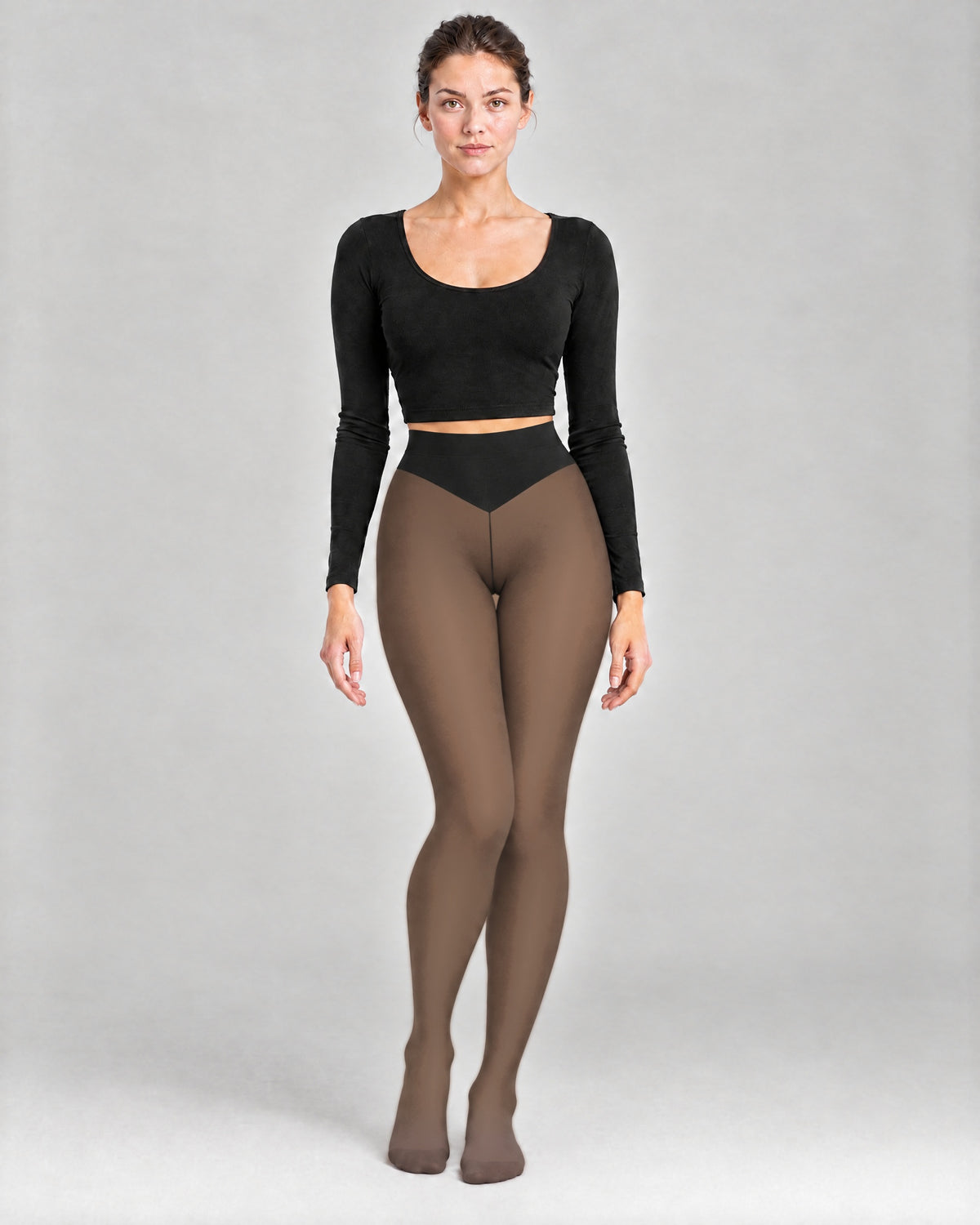 The Nora Sheer-Look Thermal Tights in Vanilla