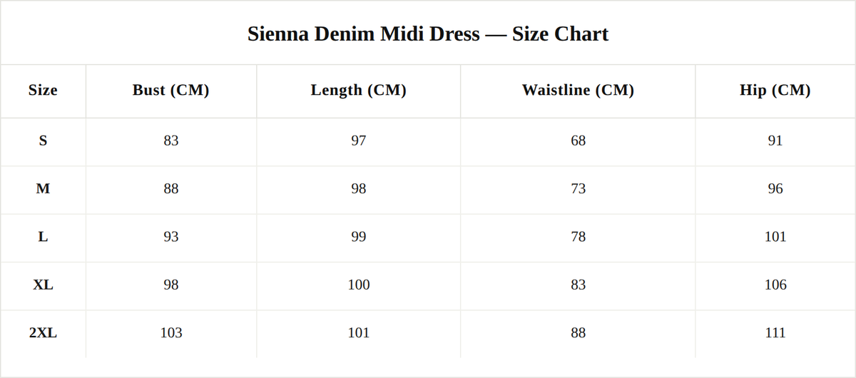 The Sienna Denim Midi Dress