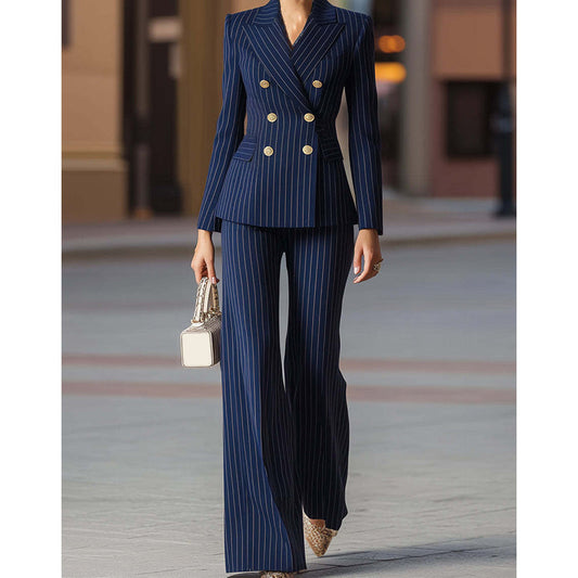 Women’s Pinstripe Double-Breasted Suit